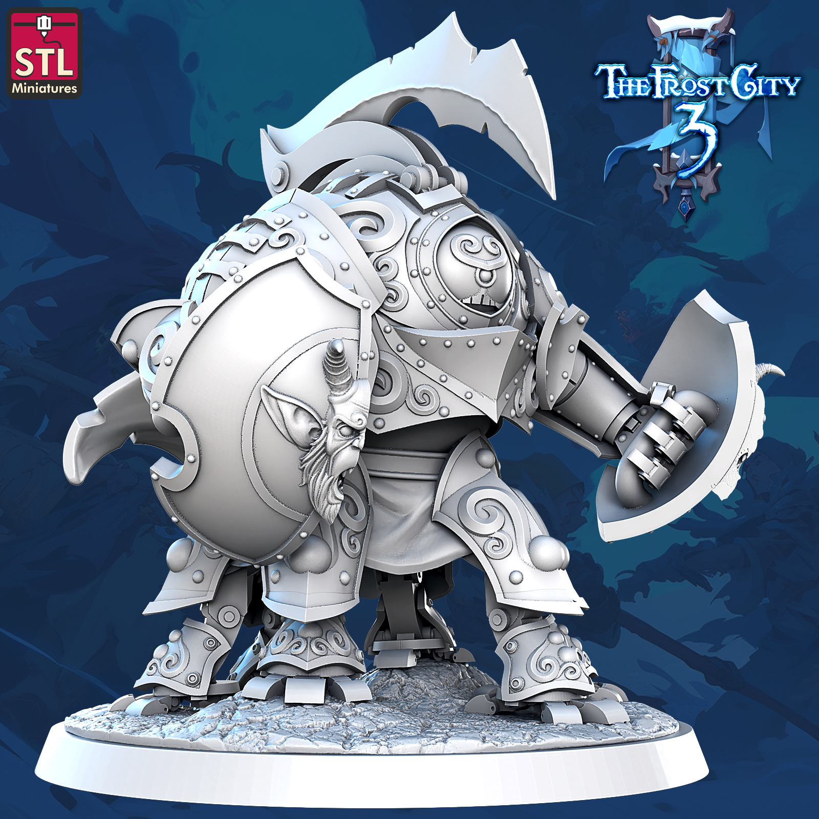 3D Printed STL Miniatures Guardian Construct Core Characters The Frost City 3 28 - 32mm War Gaming D&D (Online Only)