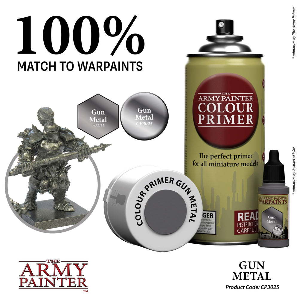 Army Painter Colour Primer: Gun Metal (ONLINE ORDER ONLY)