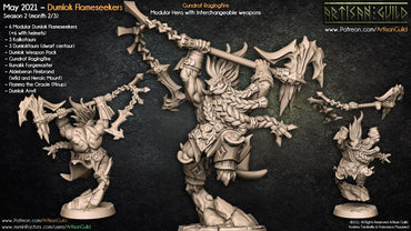 3D Printed Artisan Guild Gundrof Ragingfire Dumlok Flameseekers 28mm 32mm (Online Only)