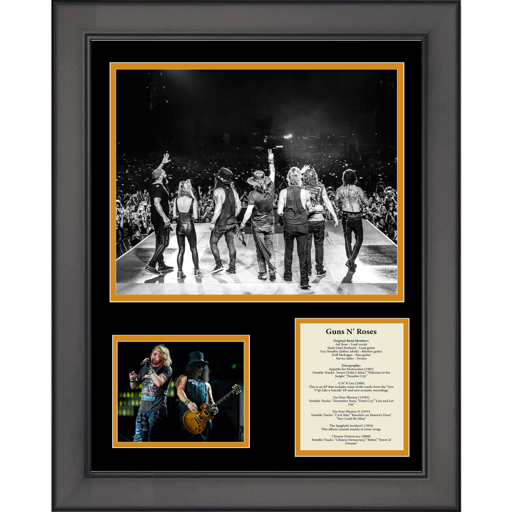 Framed Guns N' Roses Band Discography 11"x14" Music Three Photo Collage (ONLINE ORDER ONLY)