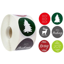 100-500pcs 6 Designs 1 Inch Christmas Theme Seal Labels Stickers For DIY Gift Baking Package Envelope Stationery Decoration (ONLINE ORDER ONLY)