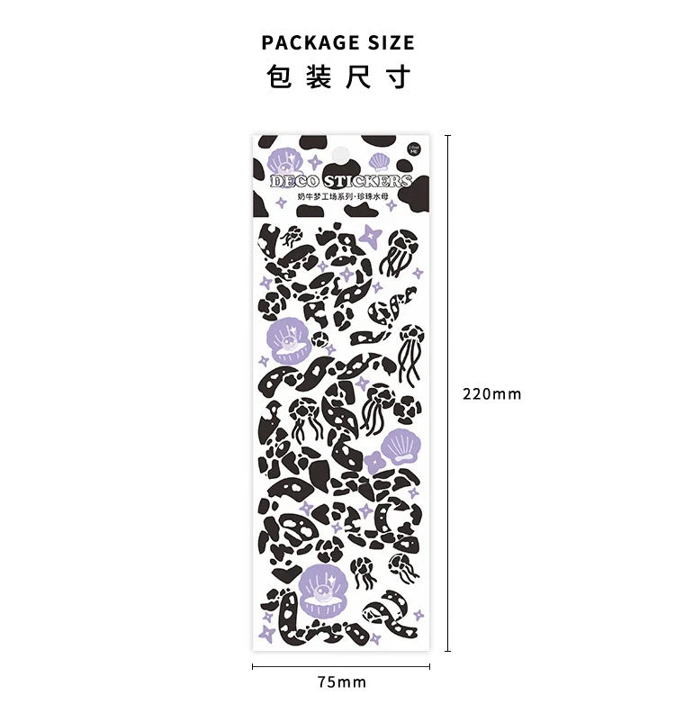 Kawaii Black White Cow Ribbon Stickers DIY Craft Scrapbooking Stick Label  Album Journal Planner Stationery Sticker (ONLINE ORDER ONLY)