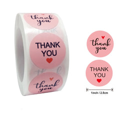 Pink Gift Sealing Stickers 500PCS Thank You Love Design Diary Scrapbooking Stickers Festival Birthday Gift Decorations Labels (ONLINE ORDER ONLY)