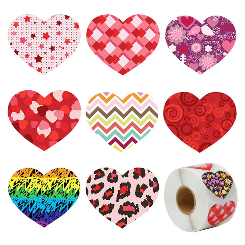 100-500pcs Sparkle Heart Stickers Red Love Scrapbooking Adhesive Stickers for Valentine's Day Wedding Decor Stationery Sticker (Online Order Only)