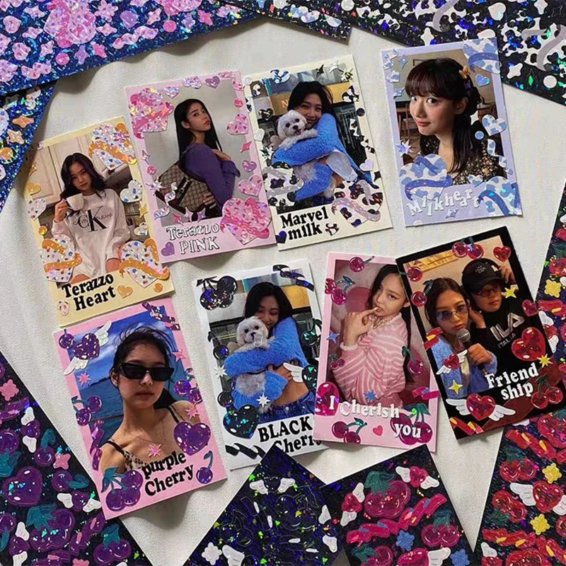 Korean Ins Cherry Laser Sticker Scrapbooking Decorative Sticker DIY Diary Album Stick Label Kawaii Stationery (ONLINE ORDER ONLY)