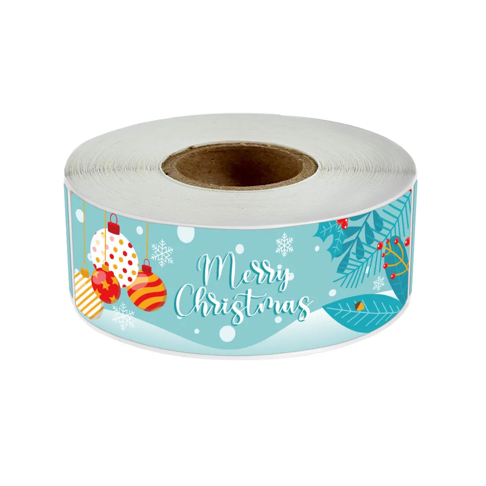 120pcs/roll Red Green Merry Christmas Santa Claus Labels Stickers for Gift Package Card Envelope Wrapping Party Small Business (ONLINE ORDER ONLY)