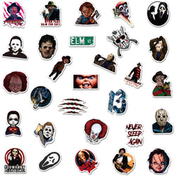 10/30/50pcs   Halloween Themed Horror Characters  Graffiti Waterproof Skateboard Travel Suitcase Phone Laptop Luggage Stickers (Online Order Only)