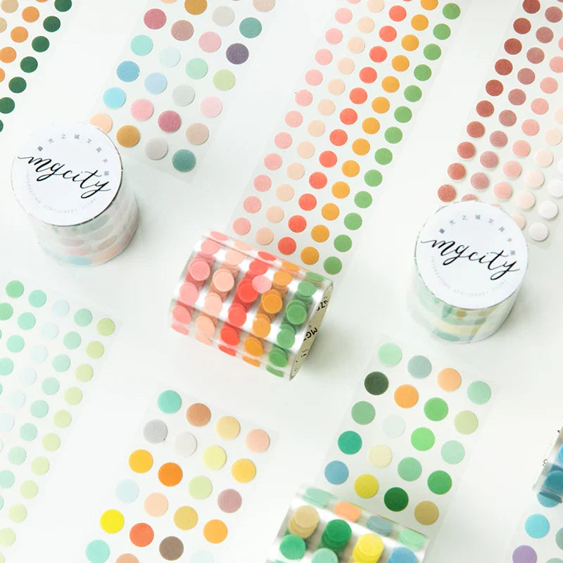 Yoofun 5*300cm Color Dots Decorative Adhesive Washi Tape Masking Tape DIY Scrapbooking Sticker Label Japanese Stationery (ONLINE ORDER ONLY)