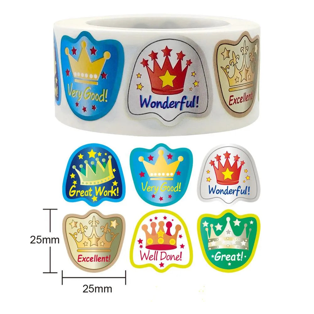 500 Pcs Reward Stickers Motivational Stickers Roll For Kids For School Reward Students Teachers Cute Animals Stickers Labels (Online Order Only)