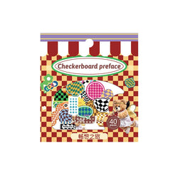 40Pcs Retro Grid Animals Decorative Stickers Scrapbooking Stick Label Diary Album Stickers Kawaii Stationery Cell Phone Stickers (ONLINE ORDER ONLY)