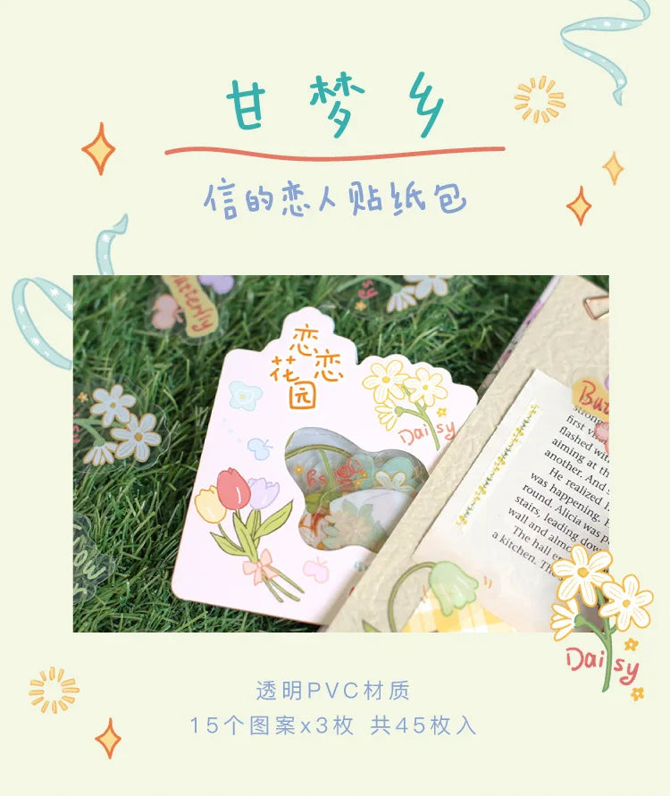 45pcs/pack Cute Flower Ribbon Decorative Stationery Stickers kawaii dog Scrapbooking DIY Diary Album Stick Lable (Online Order Only)