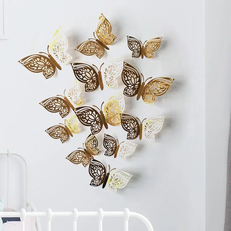 3D Butterfly Wall Stickers Set - 12Pcs Home Decor for Living Room, Party, Wedding (ONLINE ORDER ONLY)