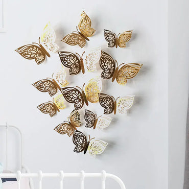 3D Butterfly Wall Stickers Set - 12Pcs Home Decor for Living Room, Party, Wedding (ONLINE ORDER ONLY)