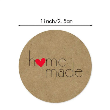 100-500pcs Kraft Paper Homemade With Love Stickers Scrapbooking For Envelope And Package Handmade Seal Labels Sticker Stationery (ONLINE ORDER ONLY)