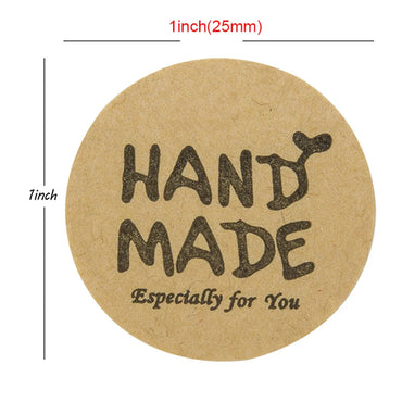 100-500pcs Brown Round HANDMADE Stickers Seal Labels Especially For You Labels Stickers Scrapbooking And Stationery Roll Sticker (Online Order Only)