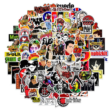 10/30/50/100pcs Cool Rock Band Music Singer Graffiti Stickers Luggage Guitar Skateboard Laptop Phone Bike Car Waterproof Sticker (Online Order Only)
