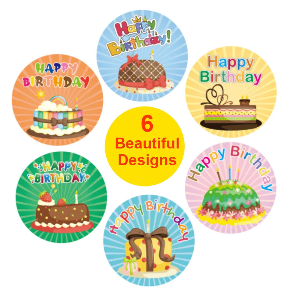 100-500pcs Happy Birthday stickers Gift packaging Sealing Label DIY Party decoration Self-adhestive Handmade Stationery Sticker (ONLINE ORDER ONLY)