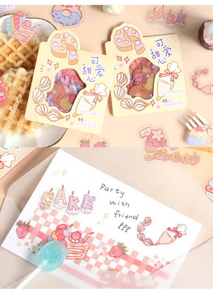 45pcs/pack Cute Flower Ribbon Decorative Stationery Stickers kawaii dog Scrapbooking DIY Diary Album Stick Lable (Online Order Only)