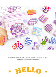 40Pcs Retro Grid Animals Decorative Stickers Scrapbooking Stick Label Diary Album Stickers Kawaii Stationery Cell Phone Stickers (ONLINE ORDER ONLY)