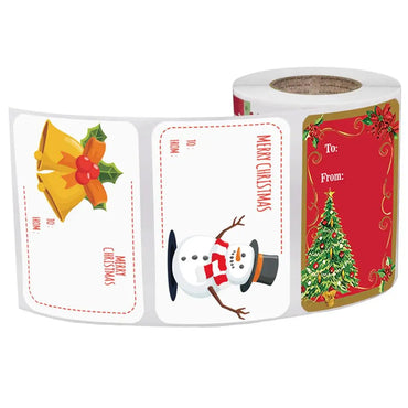 250pcs/roll Christmas Gift Name Tags XMAS Stickers 6 Designs AdhesivePresent Seal Labels Christmas Decals Gift Packag 5*7.5cm (ONLINE ORDER ONLY)