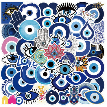 10/30/50pcs Turkish Evil Eye Graffiti Stickers Skateboard Guitar Laptop Motorcycle Luggage Bike Car Phone Cool Sticker Kid Toy (ONLINE ORDER ONLY)
