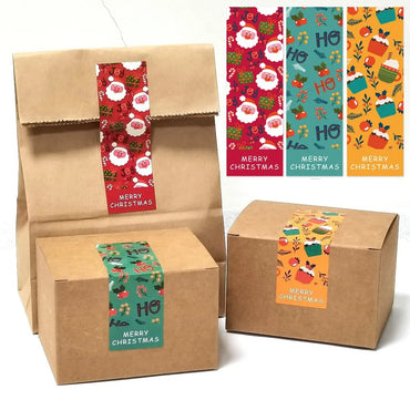 30-60Pcs Merry Christmas Stickers 6 Style Animals Snowman Trees Decorative Stickers Wrapping Gift Box Label Christmas Tags (ONLINE ORDER ONLY)