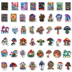 50/100PCS Psychedelic Mushroom Graffiti Stickers for Laptop Motorcycle Skateboard Art Fantasy Aesthetics Decals Waterproof Decor (ONLINE ORDER ONLY)