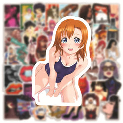 10/30/50/100PCS Waterproof Tease Vulgar Sexy Beauty Girls Stickers Car Bike Luggage Laptop Motorcycle Graffiti Sticker Kids Toy (ONLINE ORDER ONLY)