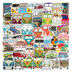 Retro Hippie Bus JDM Graffiti Stickers for Car Laptop Luggage Skateboard Diary (ONLINE ORDER ONLY)