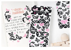 Kawaii Black White Cow Ribbon Stickers DIY Craft Scrapbooking Stick Label  Album Journal Planner Stationery Sticker (ONLINE ORDER ONLY)