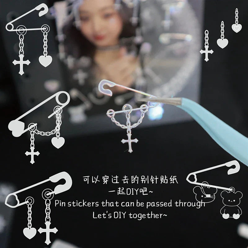 Bronzing PET Snowflake Ribbon Decoration Laser Stickers Shiny Dreamland Creative Scrapbook Handbook DIY Stationery Sticker (ONLINE ORDER ONLY)
