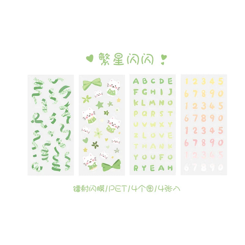 4 Sheets Star Cruise Series Sticker Cute Animals Scrapbooking Decorative Sticker DIY Diary Album Stick Label Kawaii Stationery (ONLINE ORDER ONLY)