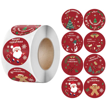 100-500Pcs Merry Christmas Stickers Christmas Theme Seal Labels Stickers For DIY Gift Baking Package Envelope Stationery Decor (ONLINE ORDER ONLY)