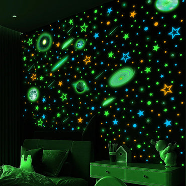 497 Pcs Glow in the Dark Stars and Planets Wall Stickers for Kids Room Decor (Online Order Only)