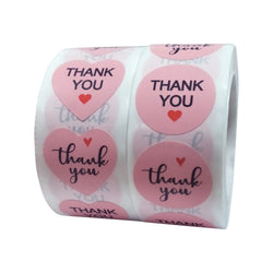 Pink Gift Sealing Stickers 500PCS Thank You Love Design Diary Scrapbooking Stickers Festival Birthday Gift Decorations Labels (ONLINE ORDER ONLY)