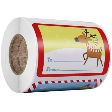 250pcs/roll 6 Designs Adhesive Christmas Gift Name Tags Present Seal Labels Christmas Decals Gift Package XMAS Sticke 2*3inch (ONLINE ORDER ONLY)