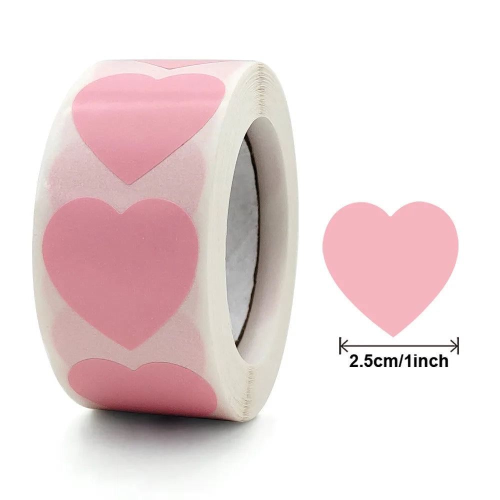 Colorful Heart ShapeSticker For Kids Reward Sticker Pink Dots Labels Valentine's Day Love Sticker Label Gift (ONLINE ORDER ONLY)
