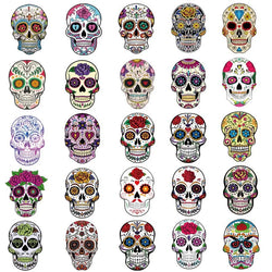 10/30/50PCS Colorful Skull Skeleton Funny Stickers DIY Car Motorcycle Luggage Phone Guitar Laptop Waterproof Joke Toy Sticker (ONLINE ORDER ONLY)