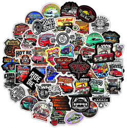 10/50/100PCS Modified Retro Classic Car Stickers Cool Laptop Guitar Luggage Waterproof Graffiti Sticker Decal Kid Classic Toys (ONLINE ORDER ONLY)