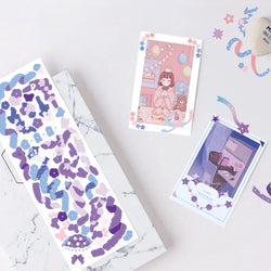 Cute Pink Purple Ribbon Stickers DIY Scrapbooking Phone Stickers Diary Album Decoration Stick Label Kawaii Stationery (Online Order Only)