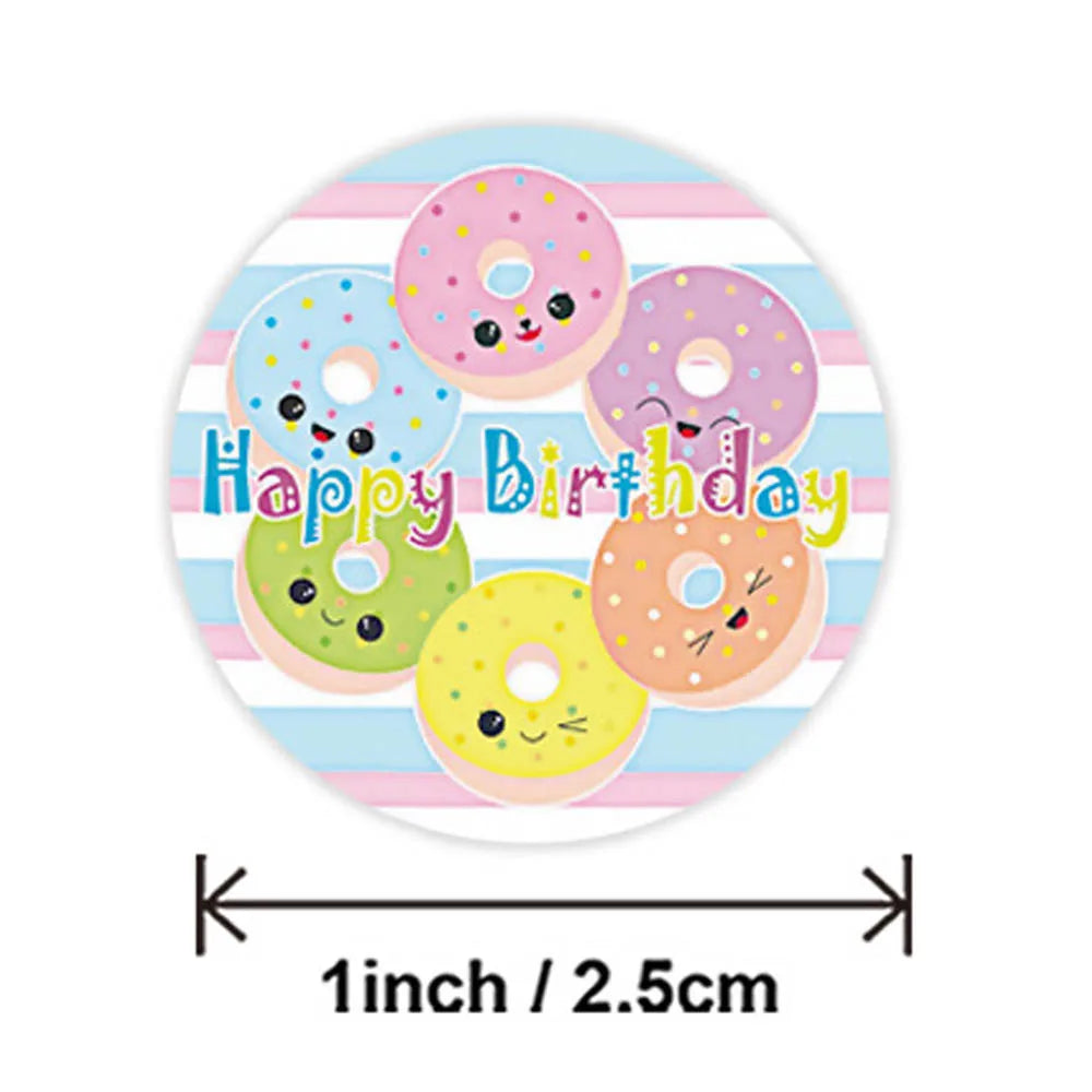 100-500pcs Happy Birthday stickers Gift packaging Sealing Label DIY Party decoration Self-adhestive Handmade Stationery Sticker (ONLINE ORDER ONLY)