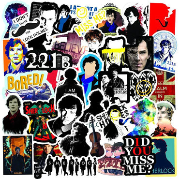 Sherlock Waterproof Stickers 10/30/50PCS for Laptop, Skateboard, Fridge, Motorcycle, Luggage (Online Order Only)