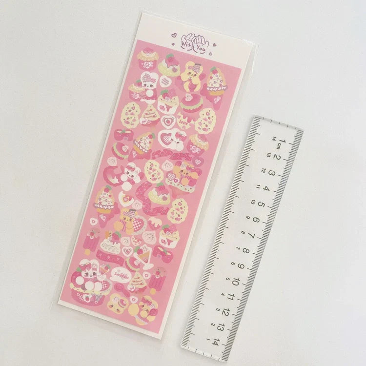 Sweetheart Rabbit Stickers Scrapbooking Decorative Sticker Hand Account DIY Diary Album Stick Label Kawaii Korean Stationery (ONLINE ORDER ONLY)