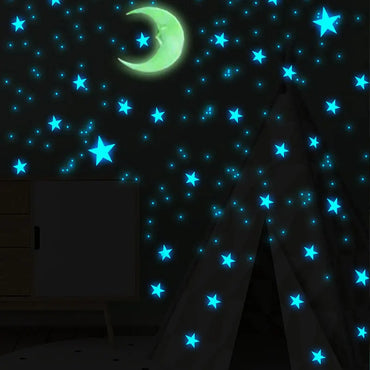 111Pcs Glow in the Dark Star Moon Wall Stickers Kids Room Decor (ONLINE ORDER ONLY)