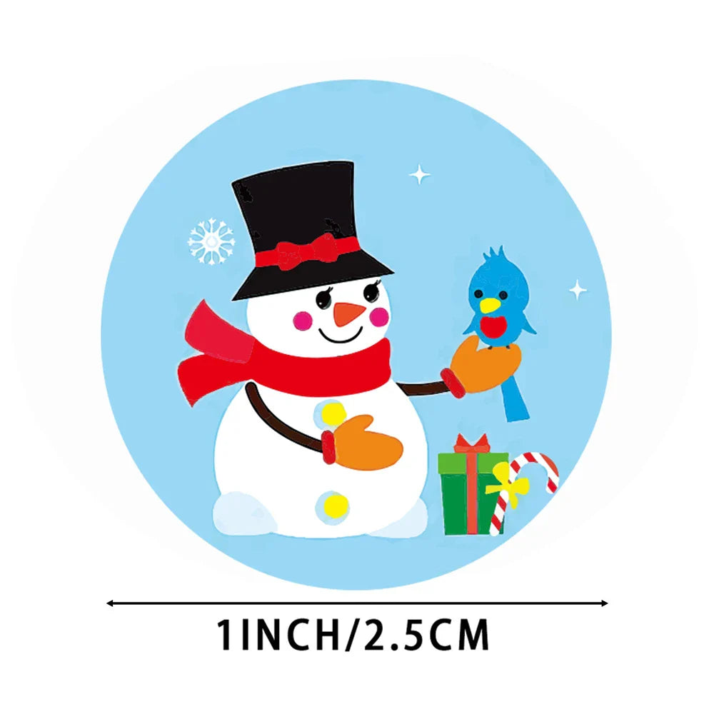 100-500pcs Christmas Sticker Cartoon Christmas Tree Santa Claus Paper Label Merry Christmas Cute Stickers Stationery Stickers (ONLINE ORDER ONLY)