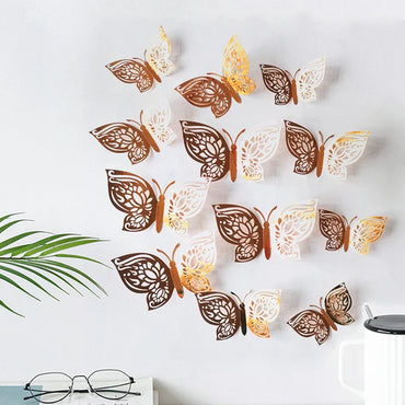 3D Butterfly Wall Stickers Set - 12Pcs Home Decor for Living Room, Party, Wedding (ONLINE ORDER ONLY)