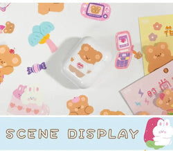 Kawaii Soft Bear Rabbit Decorative Stickers Adhesive Stickers DIY Diary Stationery Stickers Children Gift School Office Supplies (ONLINE ORDER ONLY)