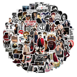 Vampire Diaries Stickers Pack: Laptop, Luggage, Skateboard, Guitar, Phone, Notebook (Online Order Only)
