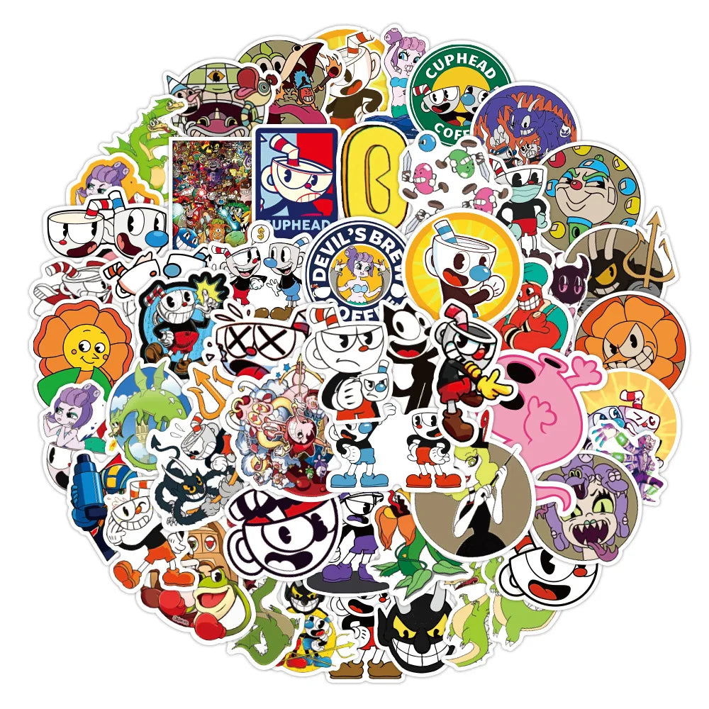 10/30/50pcs Cuphead Show Video Game Sticker Packs (ONLINE ORDER ONLY)