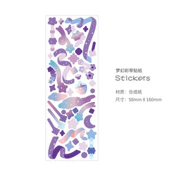 Cute Pink Purple Ribbon Stickers DIY Scrapbooking Phone Stickers Diary Album Decoration Stick Label Kawaii Stationery (Online Order Only)